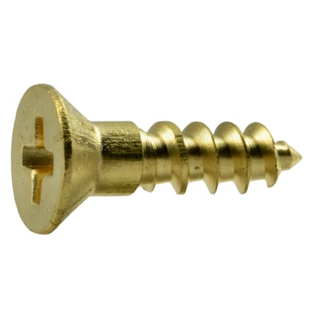 Midwest Fastener Wood Screw, #8, 5/8 in, Plain Brass Flat Head Phillips Drive, 100 PK 02863